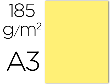 50h. cartulina Guarro A3 185g/m² amarillo